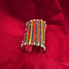Textile Multi Color Brass Bracelet - Earthy - CiceroniBraceletsBy Nirjari