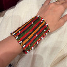 Textile Multi Color Brass Bracelet - Earthy - CiceroniBraceletsBy Nirjari