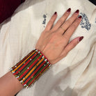 Textile Multi Color Brass Bracelet - Earthy - CiceroniBraceletsBy Nirjari