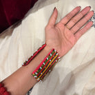 Textile Multi Color Brass Bracelet - Earthy - CiceroniBraceletsBy Nirjari