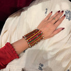 Textile Multi Color Brass Bracelet - Earthy - CiceroniBraceletsBy Nirjari