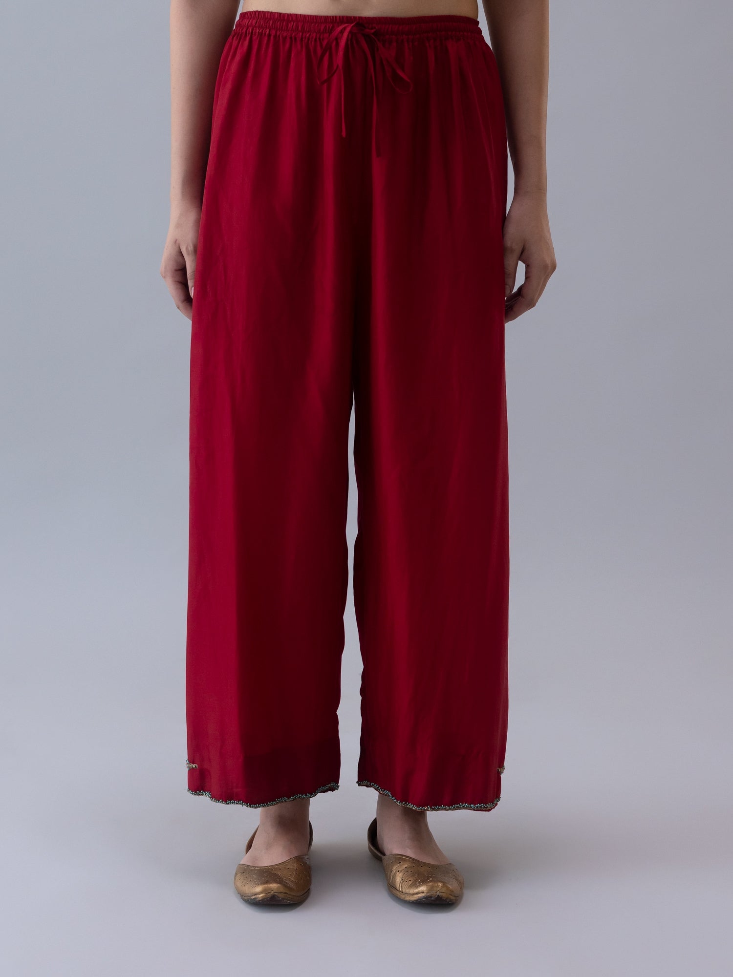 Thangka Red Pyjama - CiceroniWomen PantsShades of India