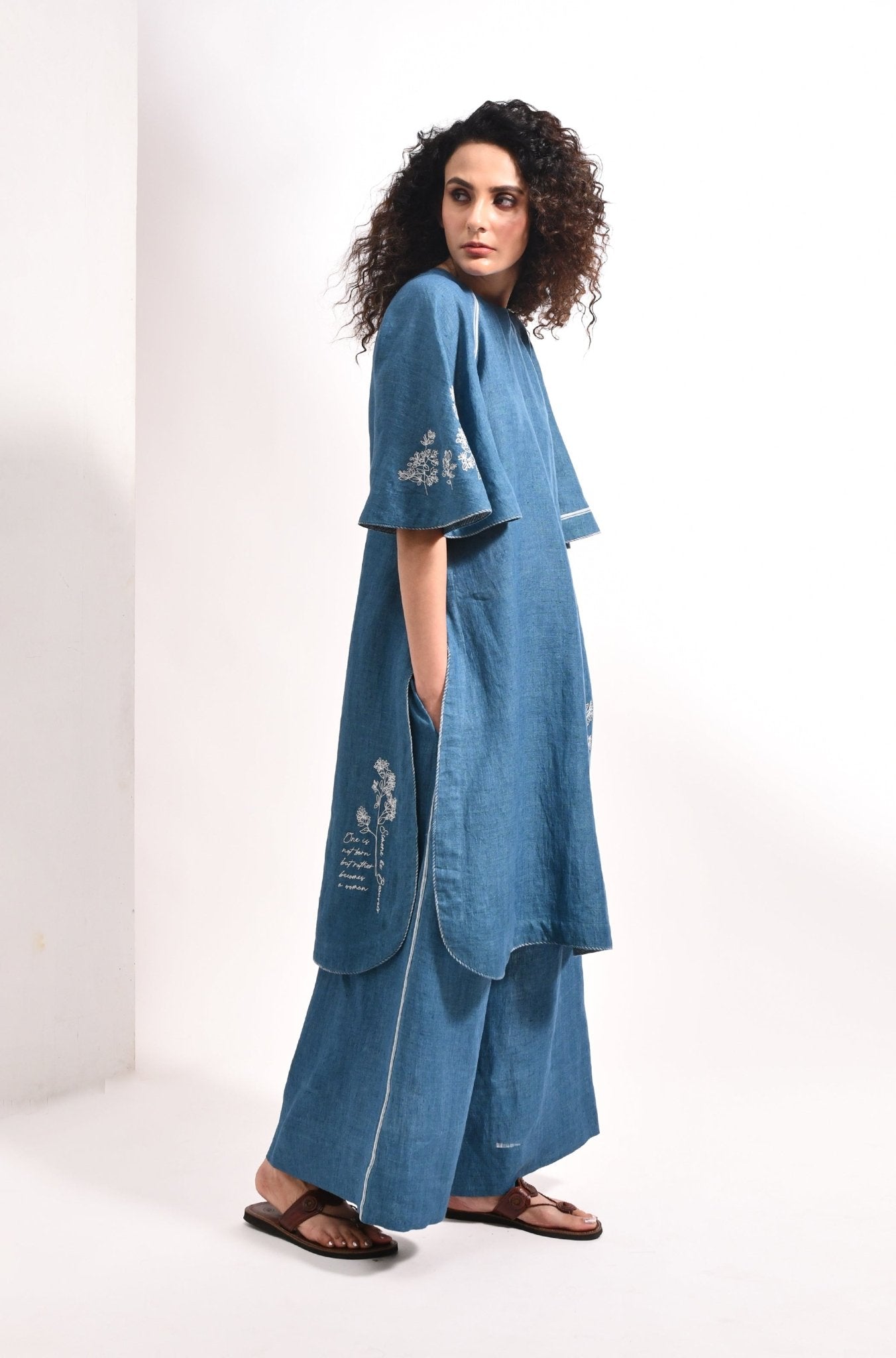 The Bell Set – French Blue - CiceroniKurta Set, Festive WearHiranya