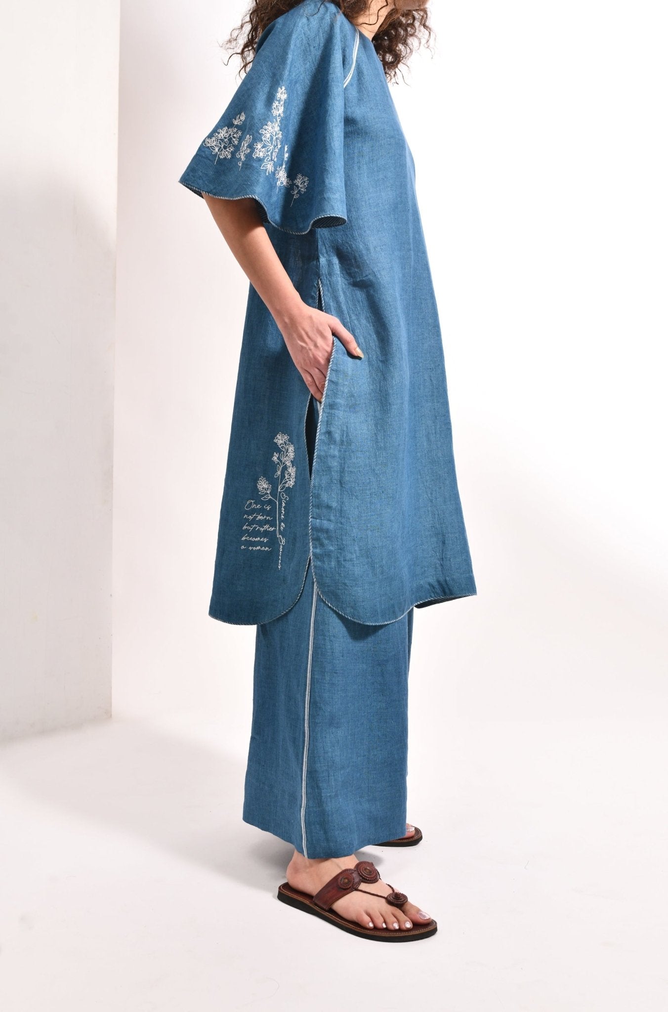 The Bell Set – French Blue - CiceroniKurta Set, Festive WearHiranya