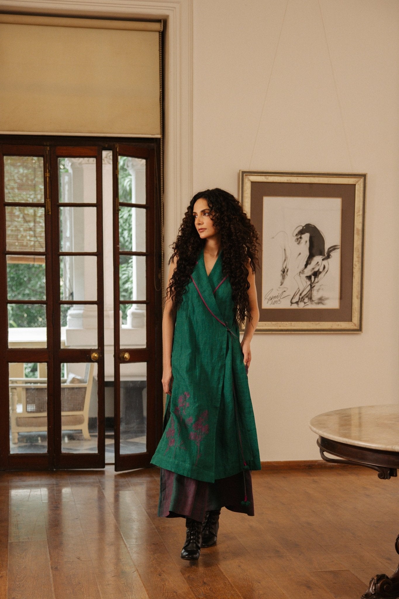 The Simone Set – Forest Green - CiceroniKurta Set, Festive WearHiranya