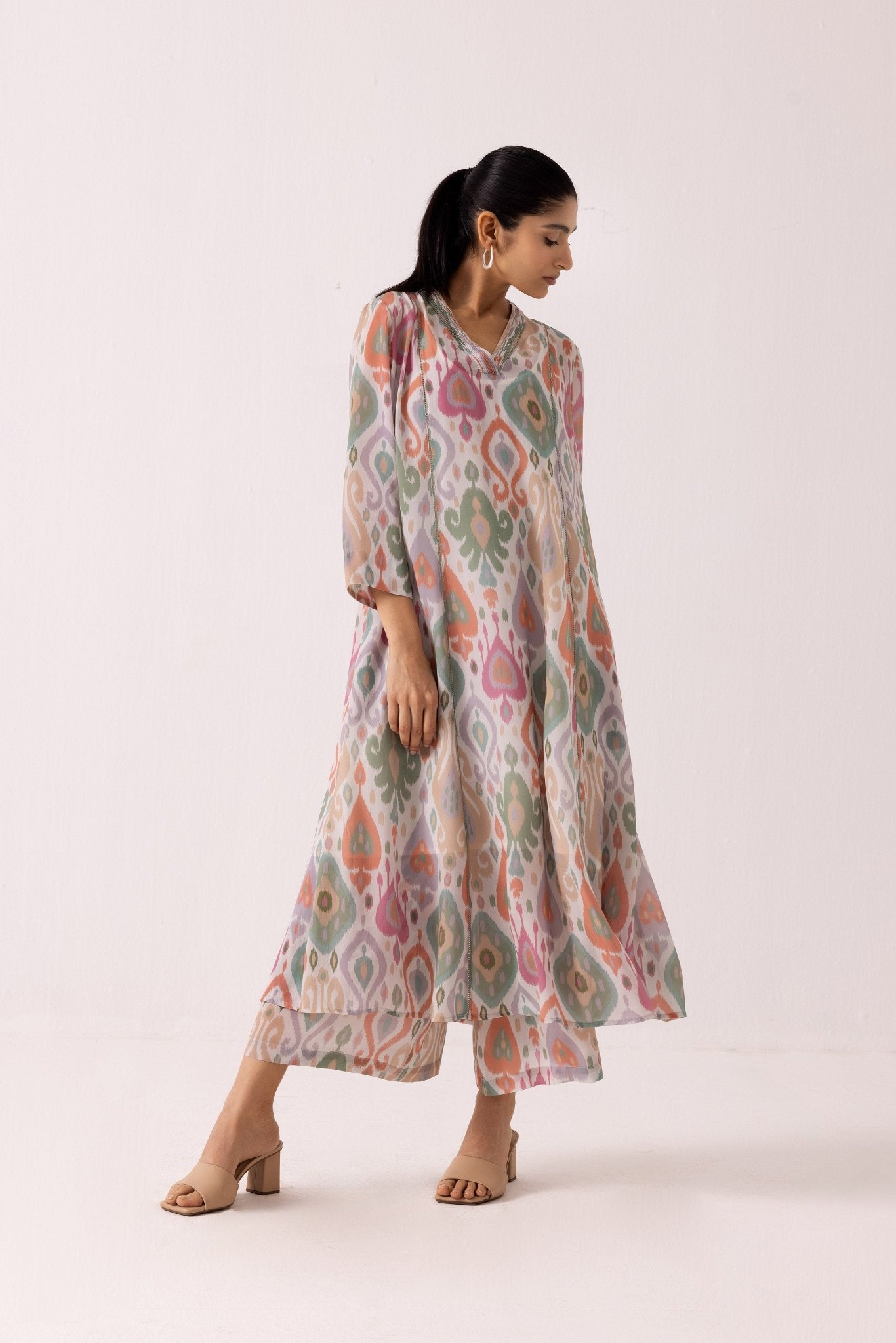 Thea Ikkat Set - Pink - CiceroniKurta SetLabel Shreya Sharma