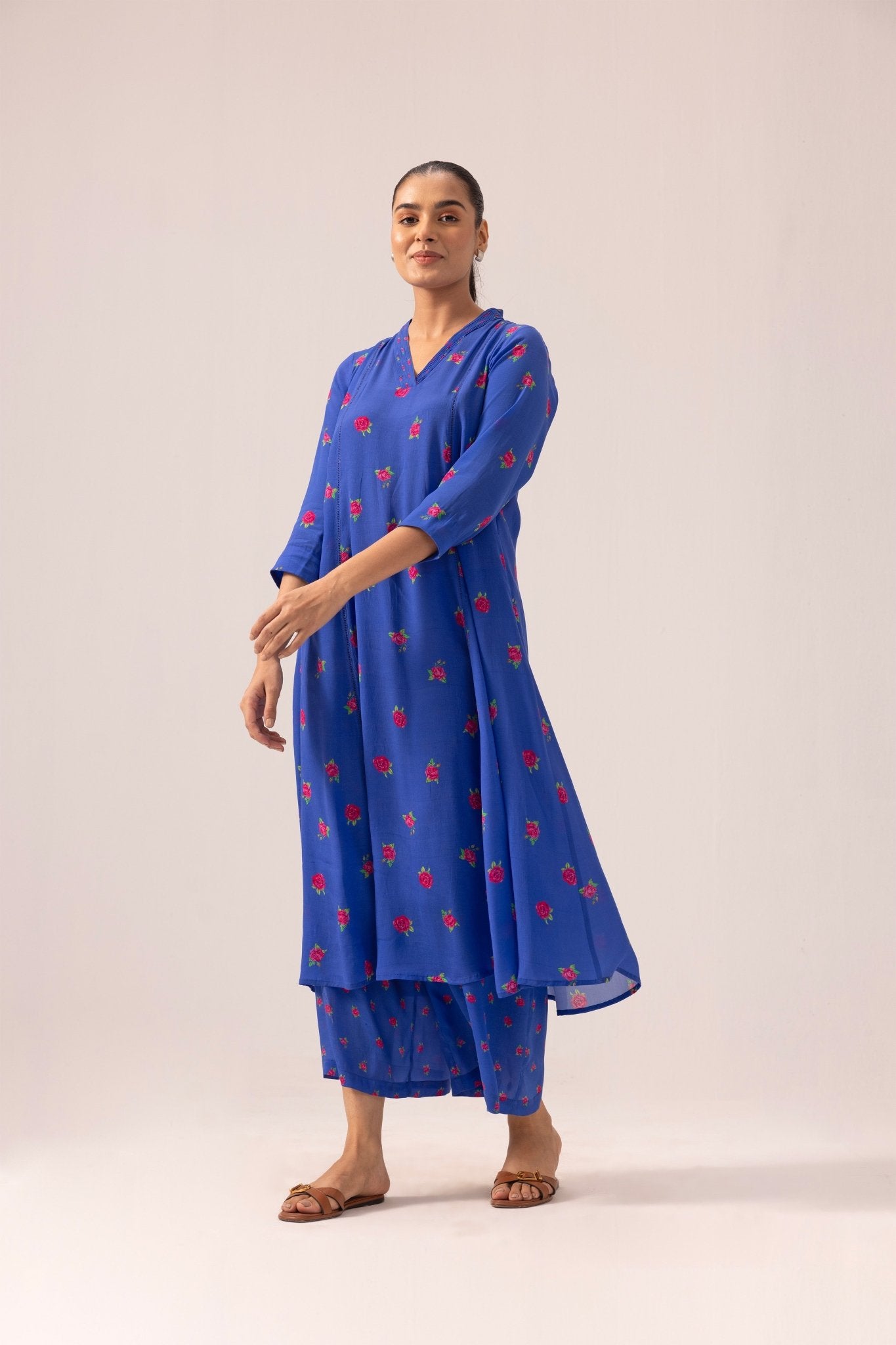 Thea Kurta Pant Set - Blue - CiceroniKurta Set, Everyday WearLabel Shreya Sharma