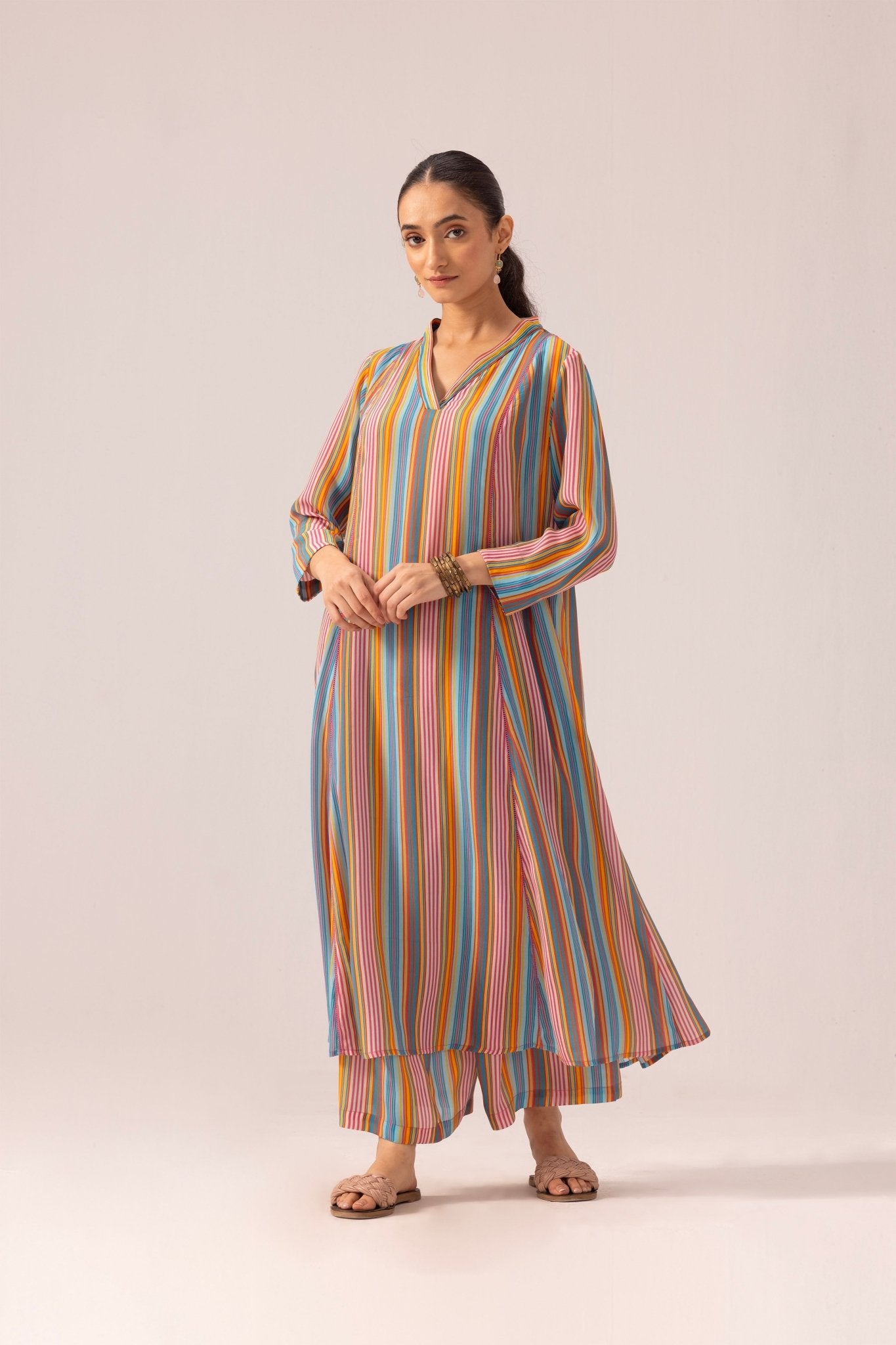 Thea Kurta Pant Set - Multicoloured - CiceroniKurta Set, Everyday WearLabel Shreya Sharma