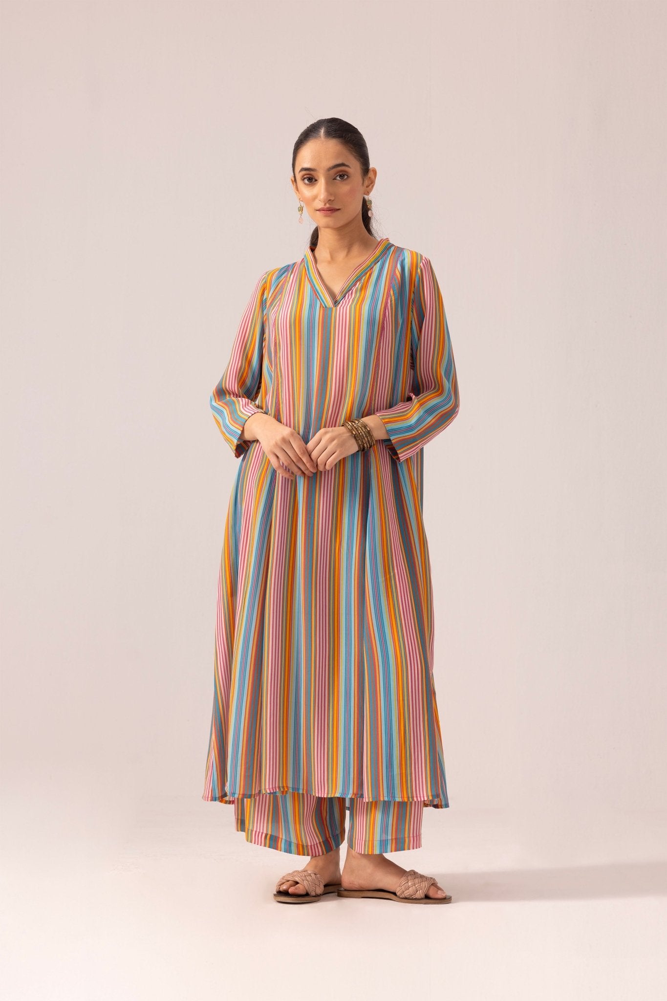 Thea Kurta Pant Set - Multicoloured - CiceroniKurta Set, Everyday WearLabel Shreya Sharma