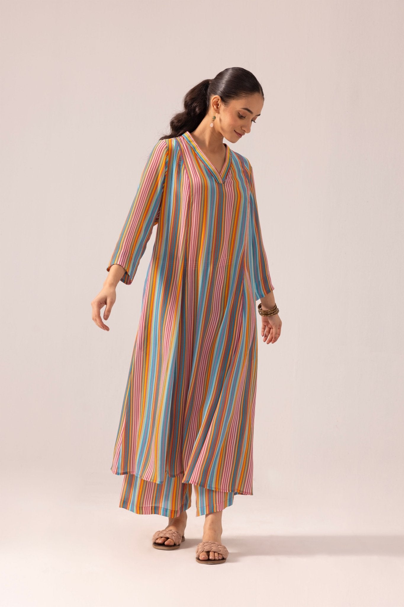 Thea Kurta Pant Set - Multicoloured - CiceroniKurta Set, Everyday WearLabel Shreya Sharma