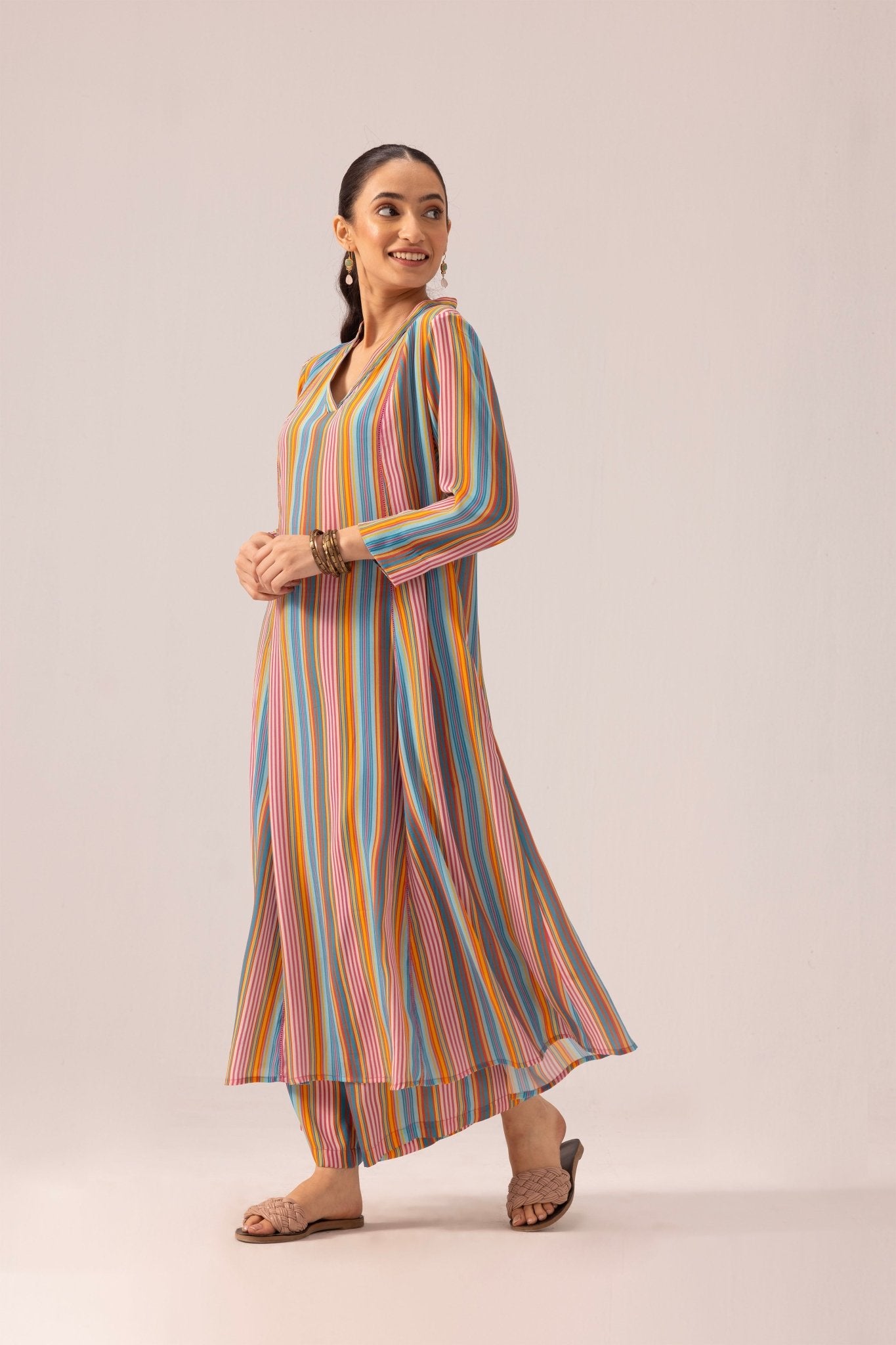 Thea Kurta Pant Set - Multicoloured - CiceroniKurta Set, Everyday WearLabel Shreya Sharma