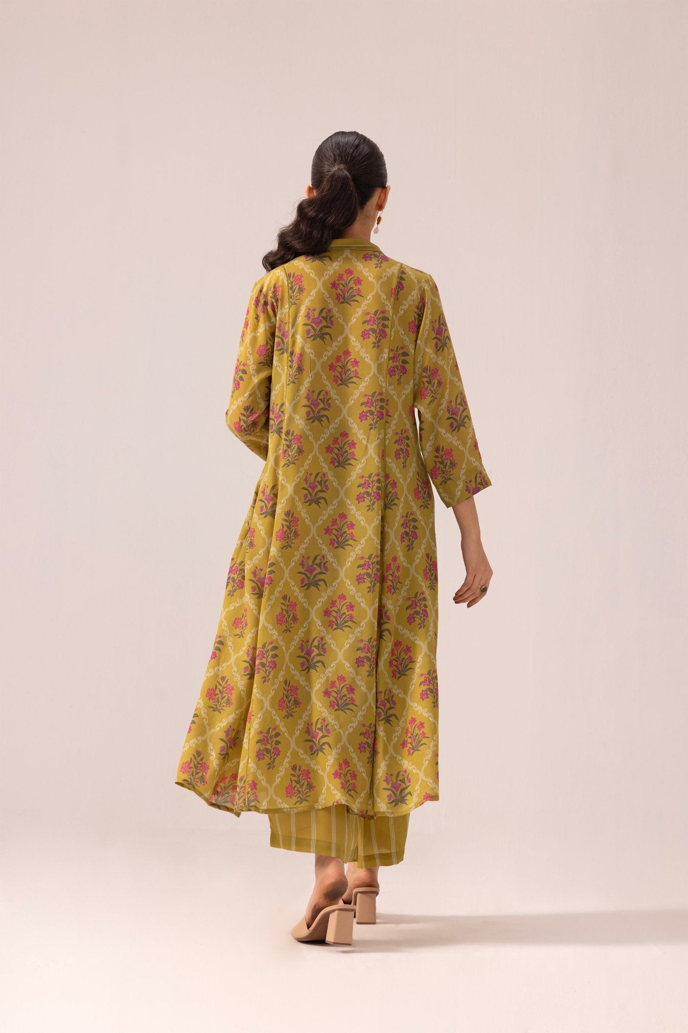 Thea Kurta Pant Set - Olive - CiceroniKurta Set, Everyday WearLabel Shreya Sharma