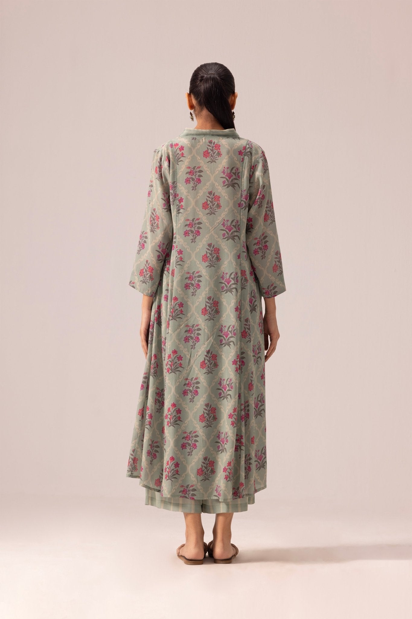 Thea Kurta Pant Set - Sage Green - CiceroniKurta Set, Everyday WearLabel Shreya Sharma