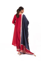 Tissue Patch Work Dupatta Kurta Set - Crimson Red - CiceroniKurta Set, Festive wearBhavik Shah