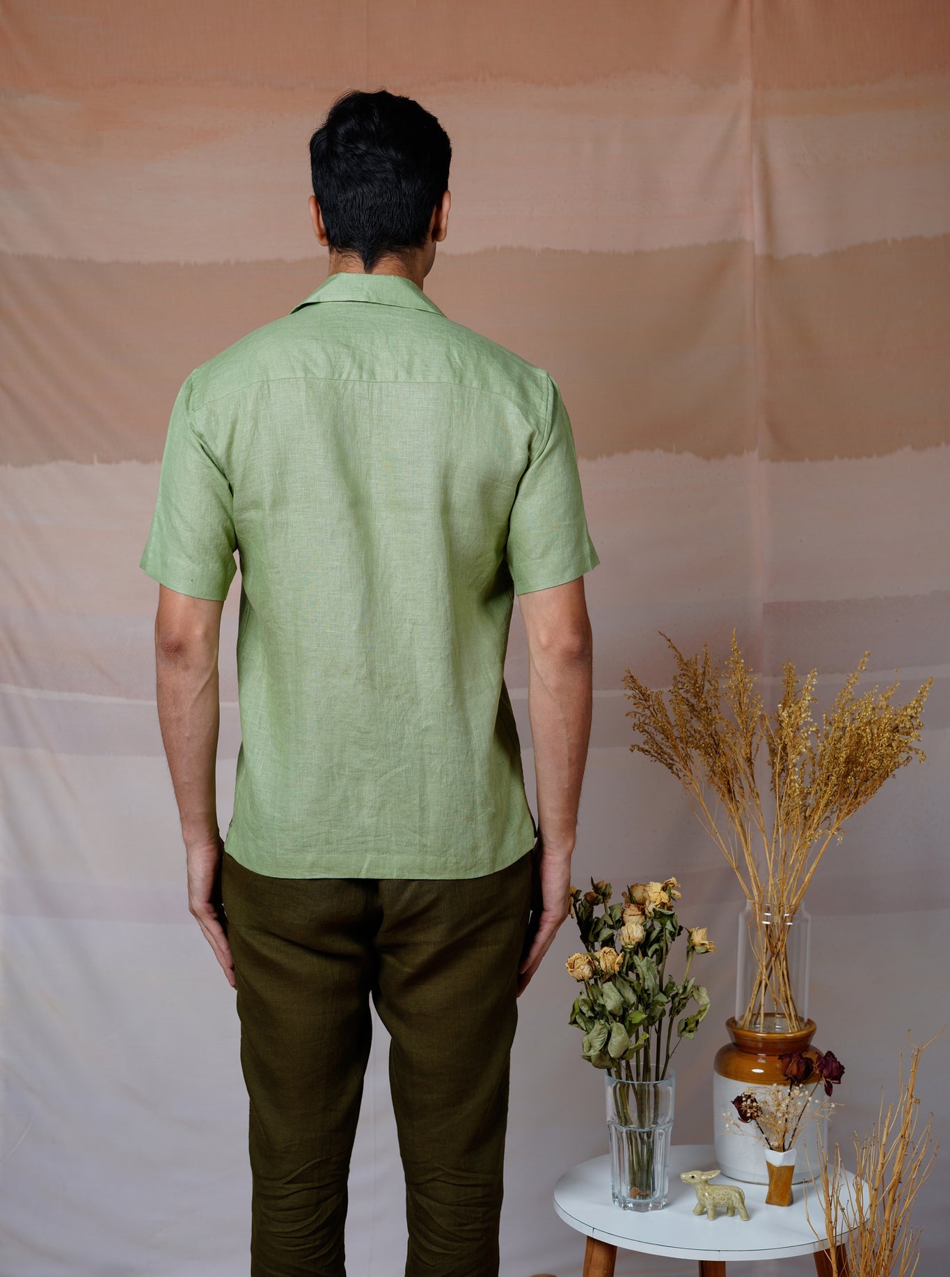 Tropical Leaf - Hand Embroidered Unisex Linen Shirt - CiceroniShirtsCultura Studio