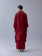Tshog Deep Red Kaftan - CiceroniKaftanShades of India