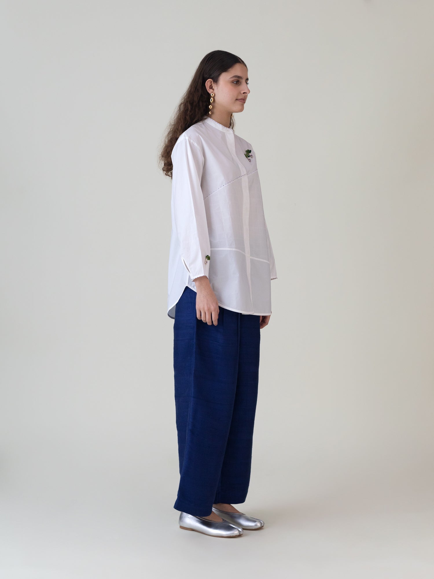 Tsukiyo White Shirt - CiceroniWomen ShirtsShades of India