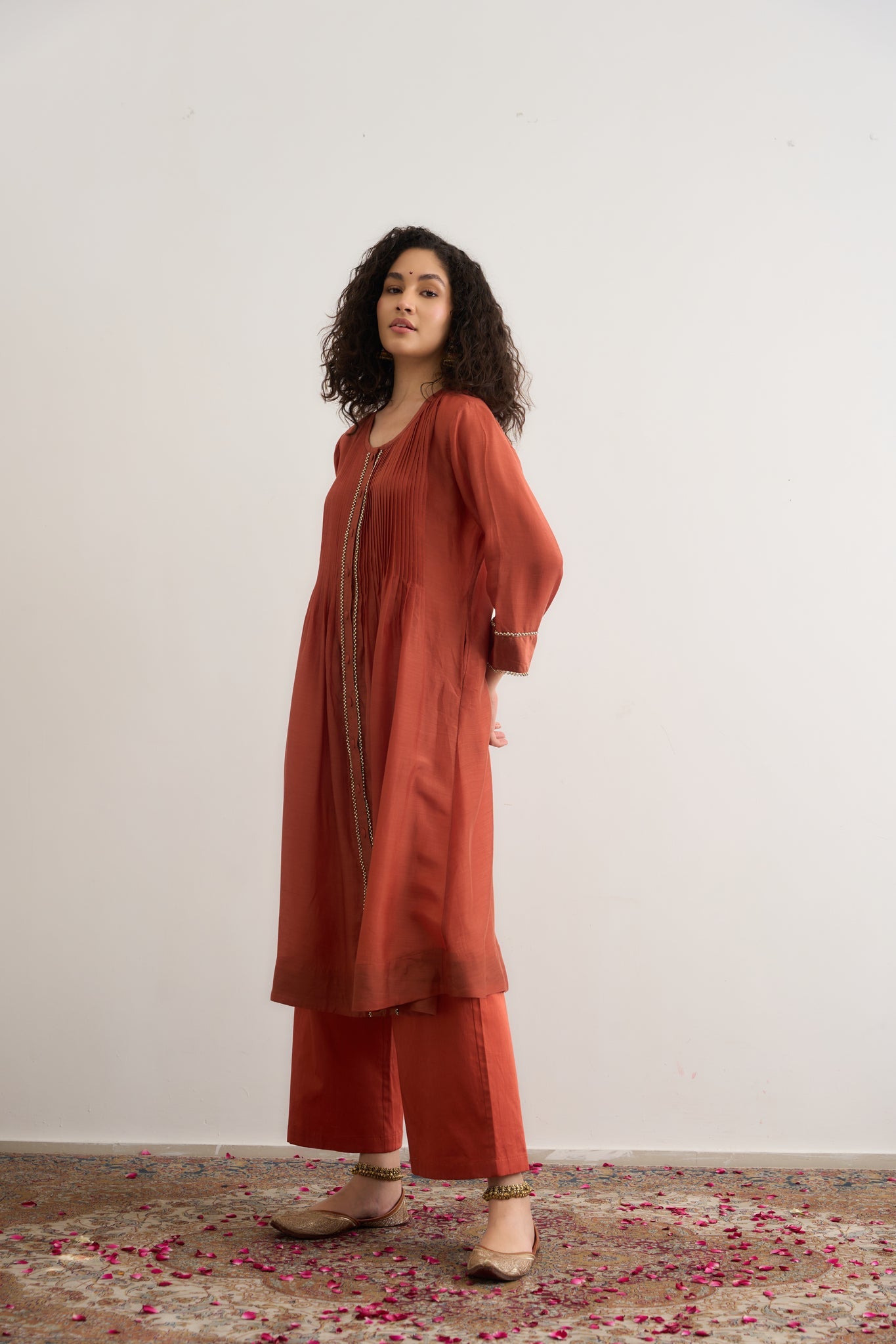 Tulip Kurta Set - Rust Orange - CiceroniKurta Set, Festive WearRAAS Life