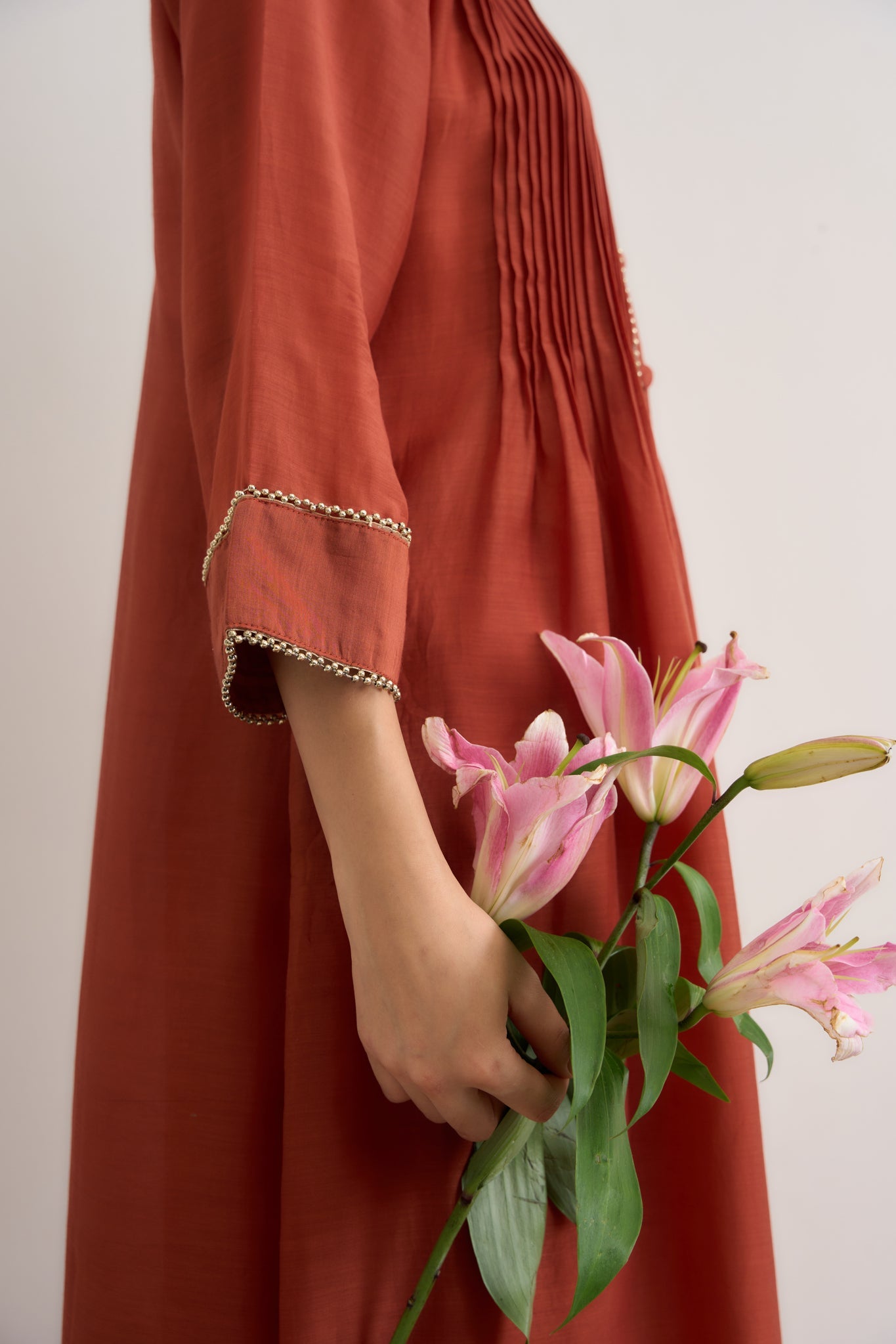 Tulip Kurta Set - Rust Orange - CiceroniKurta Set, Festive WearRAAS Life