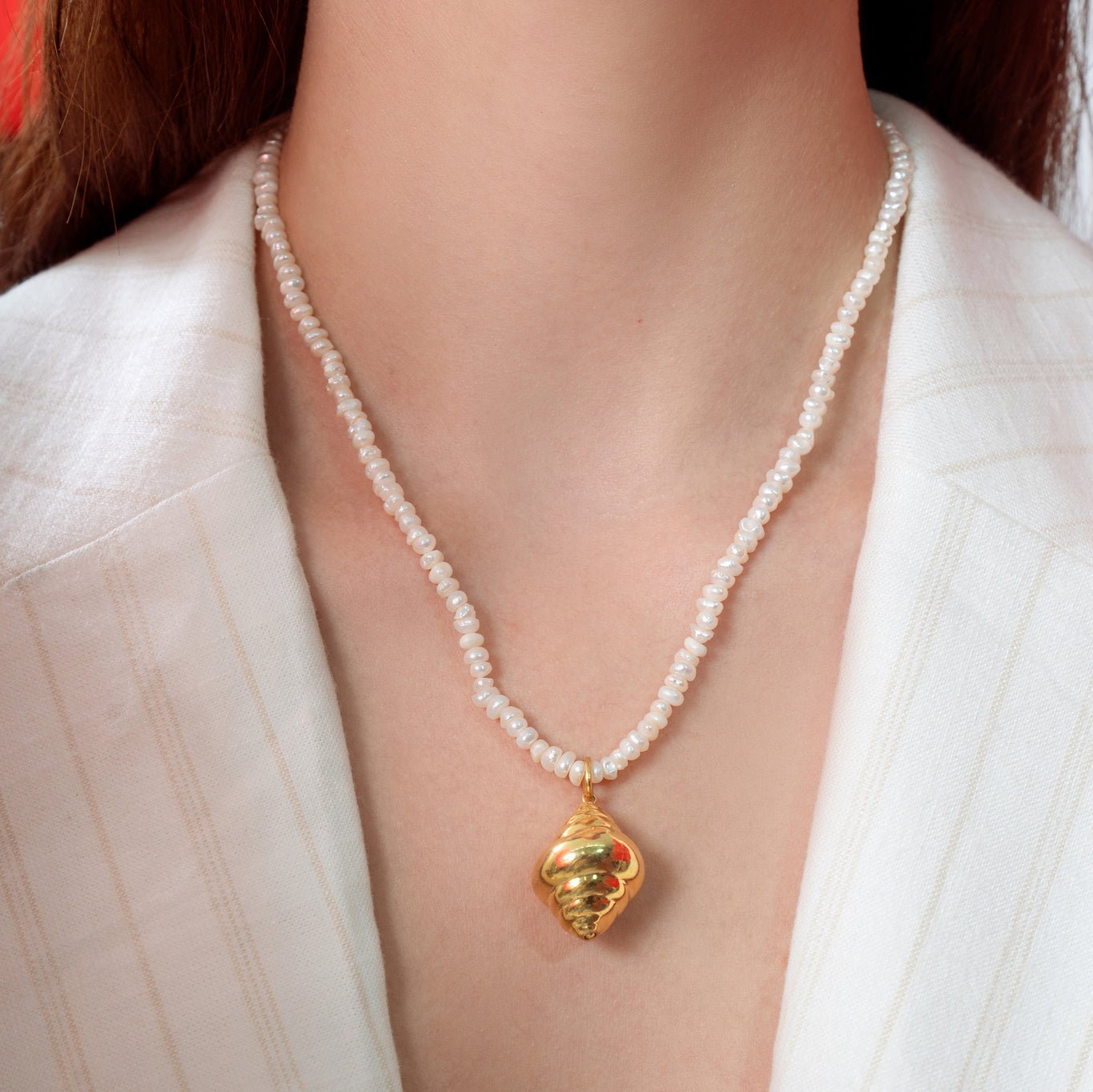 Tulip Shell Pearl Necklace - CiceroniNeckpieceEquiivalence