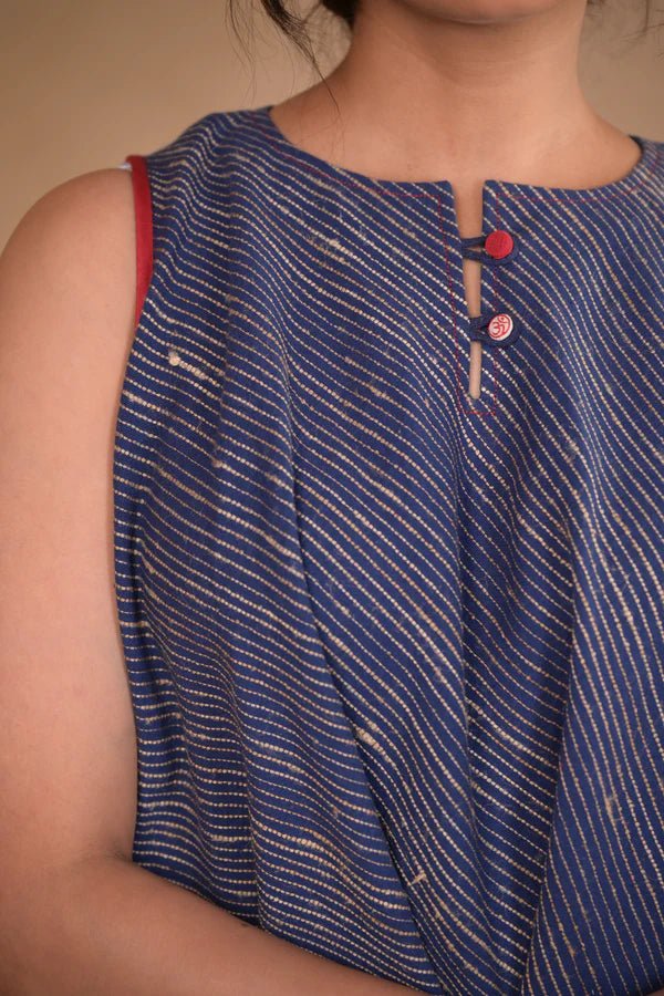 Tunic, bias high low in tassar X kalacotton - CiceroniTunicsRang by Rajvi