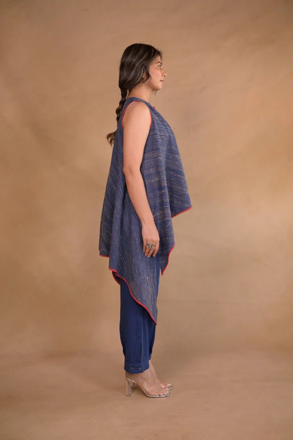 Tunic, bias high low in tassar X kalacotton - CiceroniTunicsRang by Rajvi