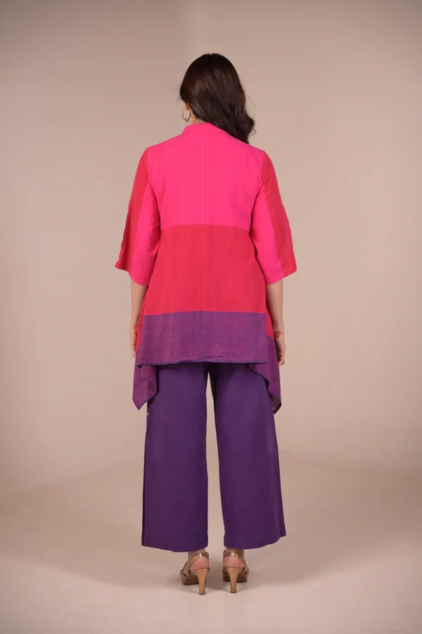 Tunic, Square cut with fabric panel and hand embroidery - CiceroniTunicsRang by Rajvi