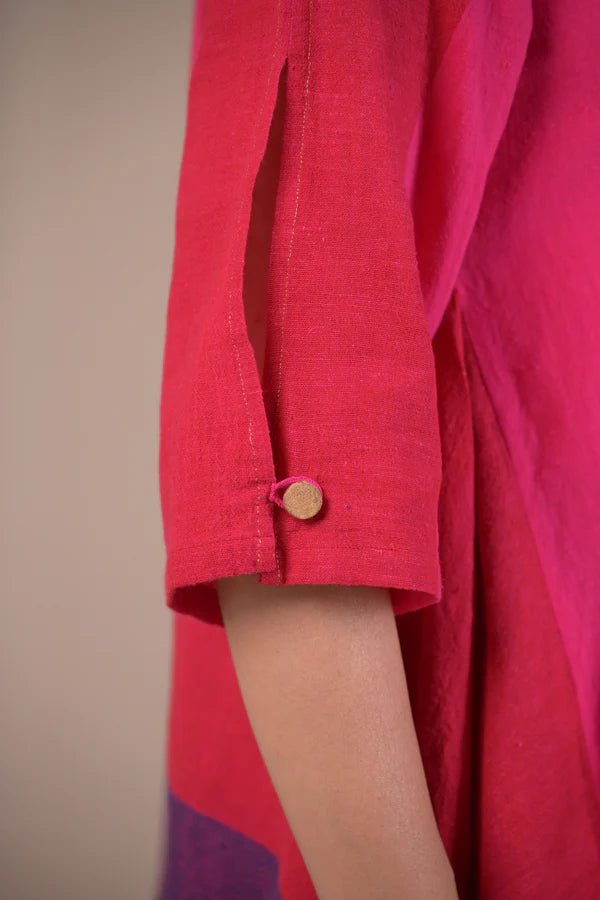 Tunic, Square cut with fabric panel and hand embroidery - CiceroniTunicsRang by Rajvi