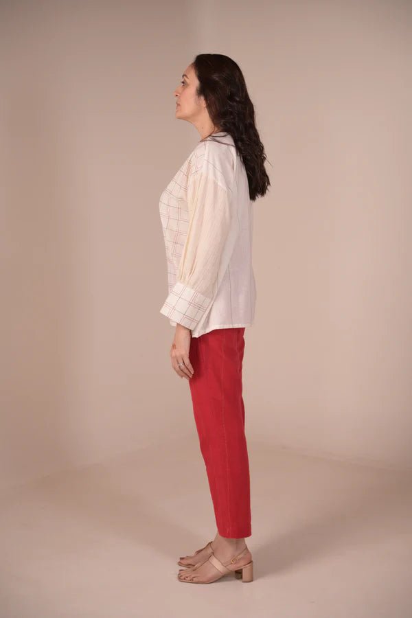 Tunic, with texture and hand embroidery accents - CiceroniTunicsRang by Rajvi