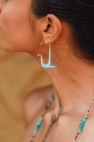 Turquoise Swan Hoops - CiceroniEarringUnbent