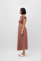 Tuscan Red - Ivory Skater Dress - CiceroniDressesNeora by NC