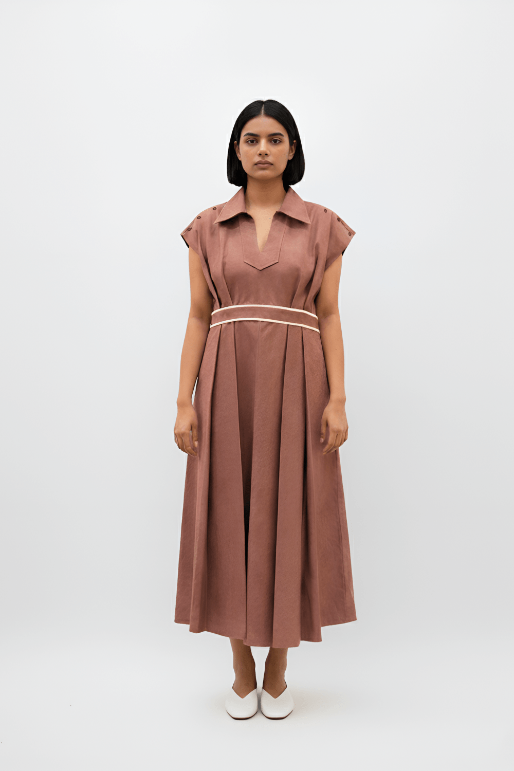 Tuscan Red - Ivory Skater Dress - CiceroniDressesNeora by NC