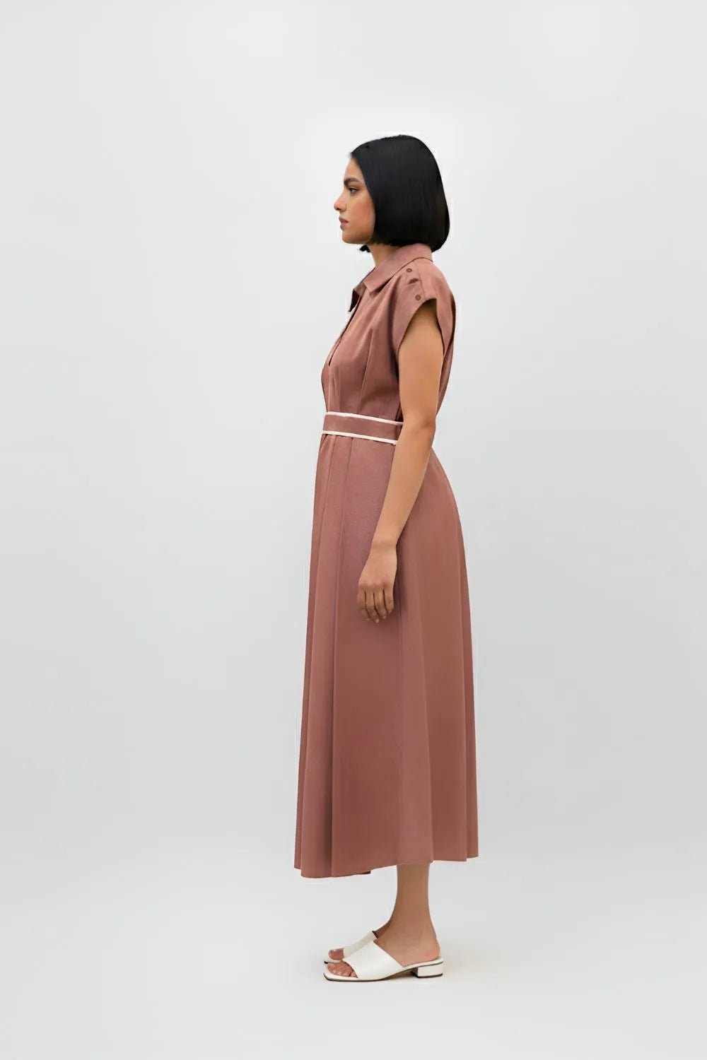 Tuscan Red - Ivory Skater Dress - CiceroniDressesNeora by NC