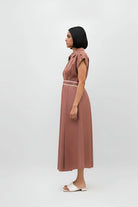 Tuscan Red - Ivory Skater Dress - CiceroniDressesNeora by NC