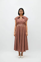 Tuscan Red - Ivory Skater Dress - CiceroniDressesNeora by NC