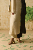 Twain Kurta Set - Charcoal Grey and Beige - CiceroniKurta Set, Festive WearKhyati Rughani