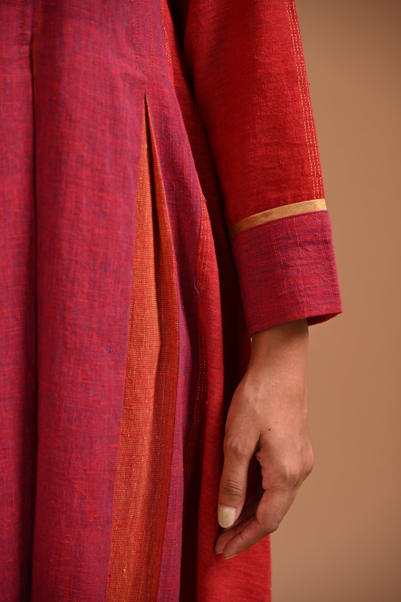 Ulhas Kurta in Red - CiceroniKurta, Festive WearRang by Rajvi