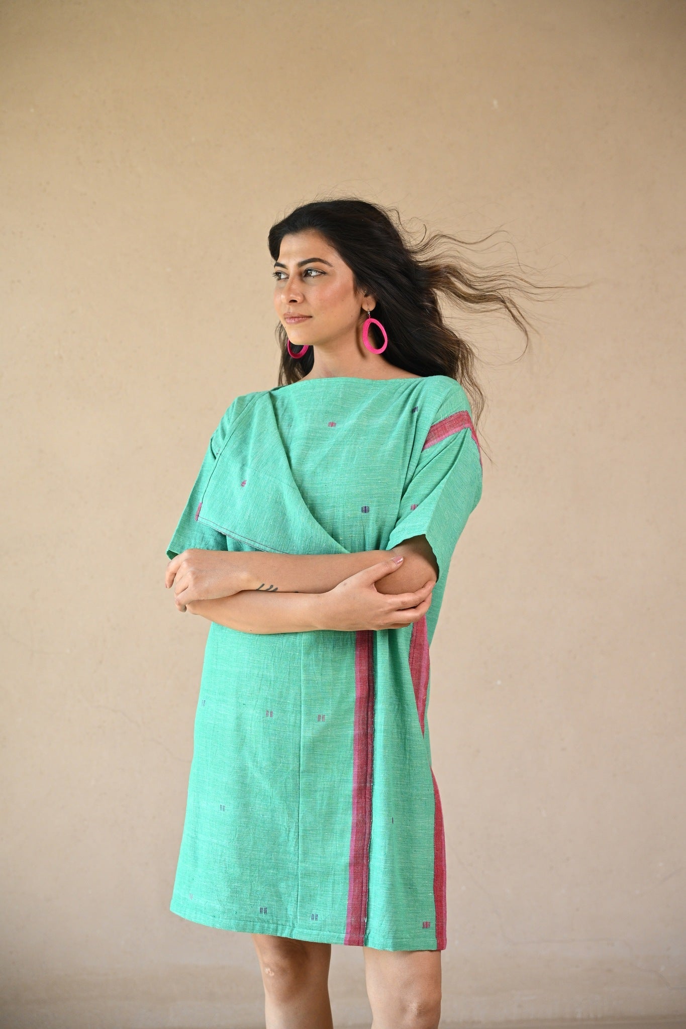 Uncut Dress with Front Fold - Mint Green - CiceroniDressesRang by Rajvi