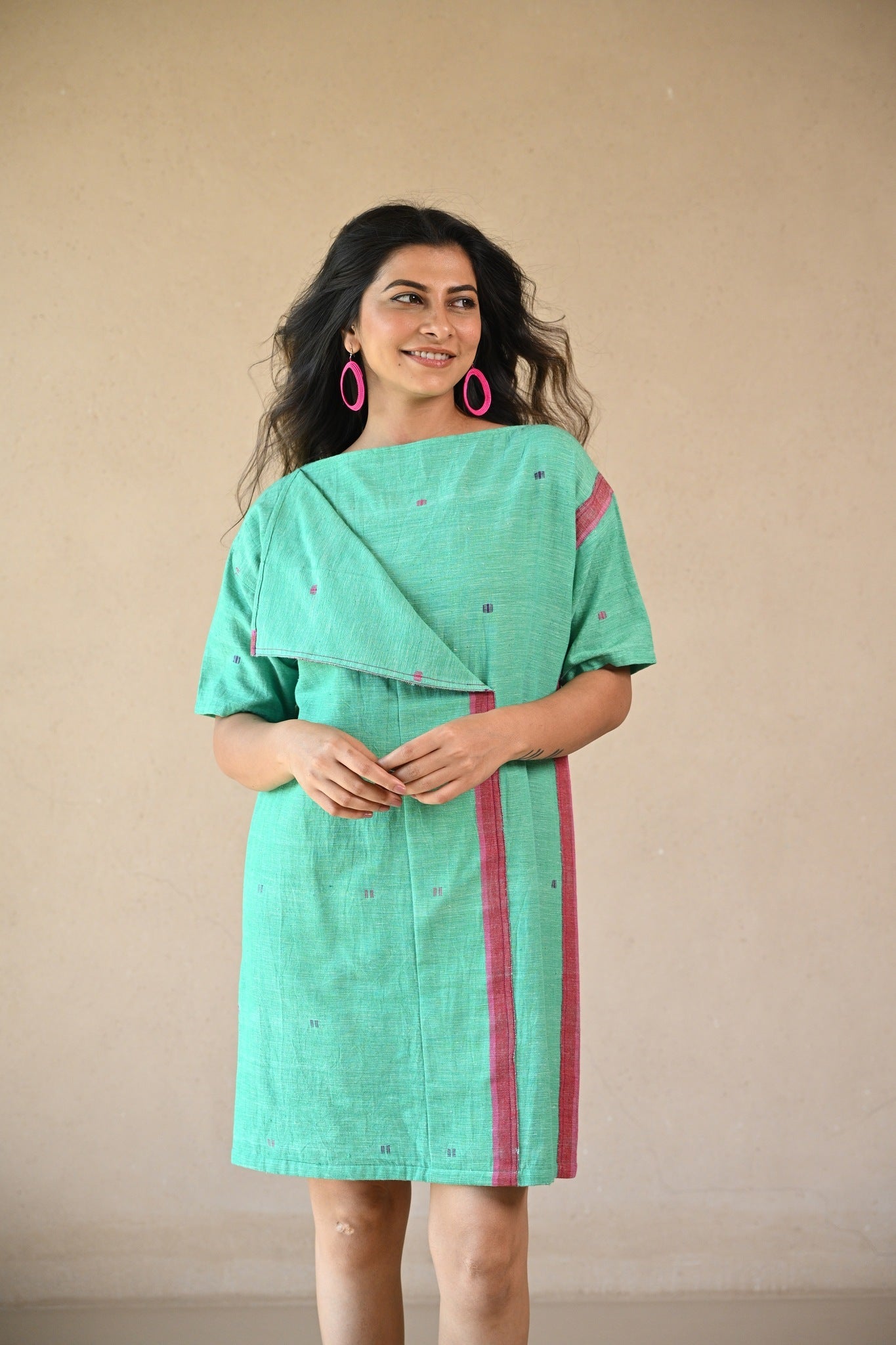 Uncut Dress with Front Fold - Mint Green - CiceroniDressesRang by Rajvi