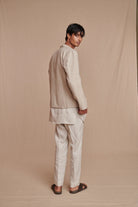 Undyed Linen Men's Bandhgala Jacket - CiceroniJacketsSaphed
