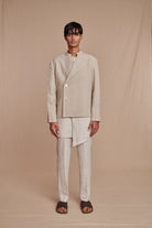 Undyed Linen Men's Bandhgala Jacket - CiceroniJacketsSaphed