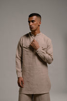 Undyed Linen Saif Kurta Set - CiceroniCo - ord SetSaphed