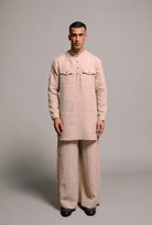 Undyed Linen Saif Kurta Set - CiceroniCo - ord SetSaphed