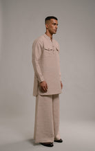 Undyed Linen Saif Kurta Set - CiceroniCo - ord SetSaphed