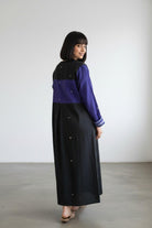 Unisex Patch Long Shirt – Hibiscus Lotus Midnight Blue Jamdani - CiceroniDressesBhomra