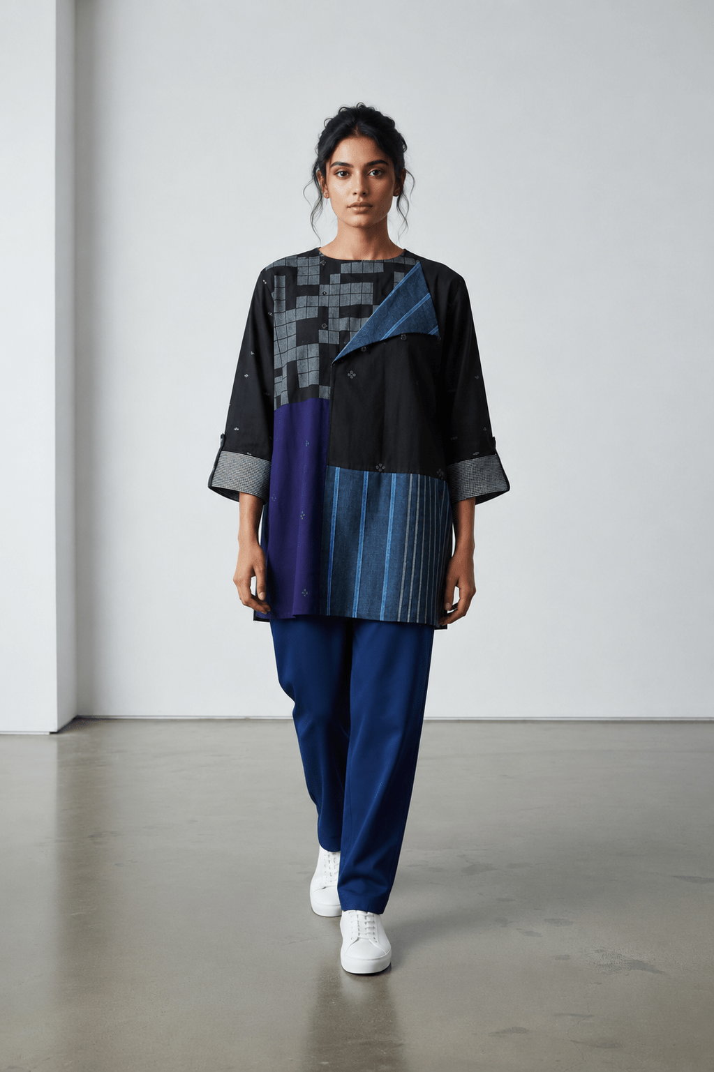 Unisex Patch Shirt – Pixel Black Jamdani - CiceroniWomen ShirtsBhomra