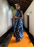 Unruly High Neck Dress in Blue - CiceroniDressesChiu