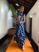 Unruly High Neck Dress in Blue - CiceroniDressesChiu