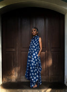 Unruly High Neck Dress in Blue - CiceroniDressesChiu