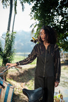 Upcycled Arizona Shirt - Black Copper - CiceroniWomen ShirtsThe Terra Tribe